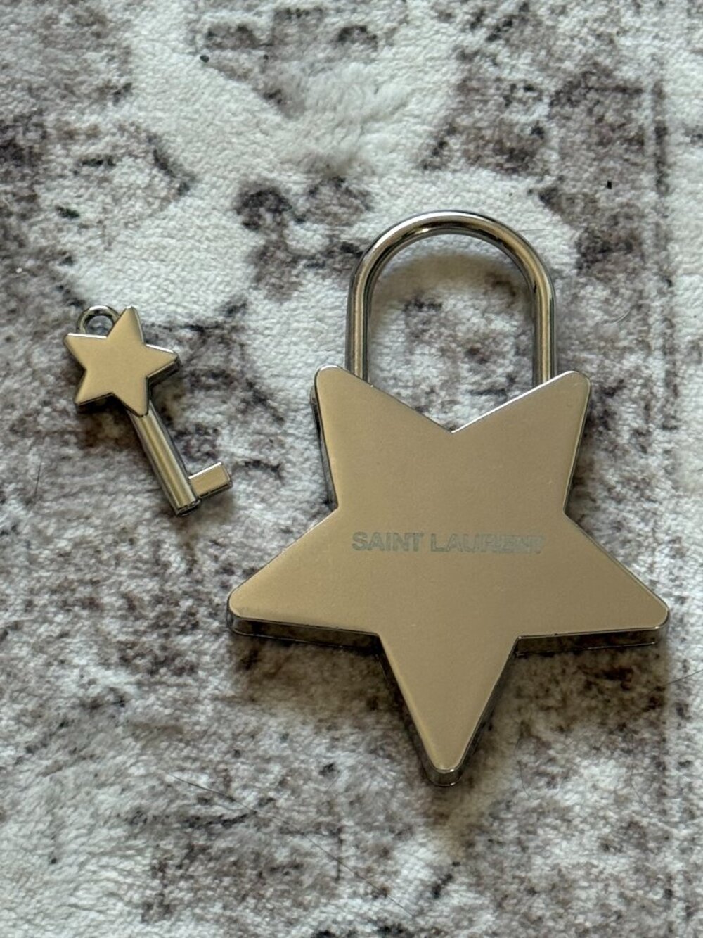 Authentic Saint Laurent Rive Droite Star Lock and Key